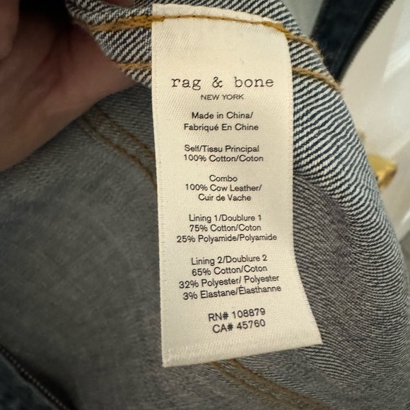 Rag & Bone Denim & Leather Jacket - Picture 8 of 9